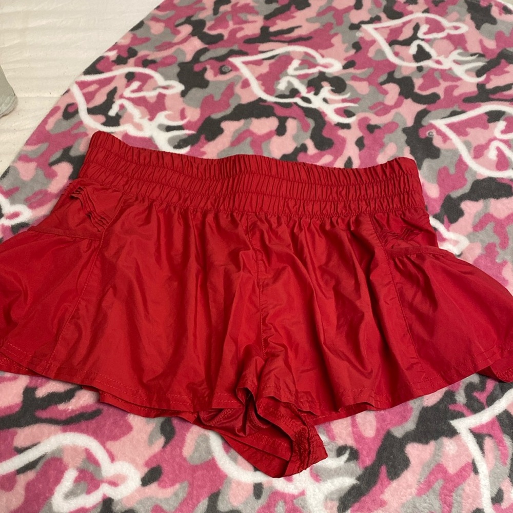 pink/red free people movement ‘get your flirt on shorts’